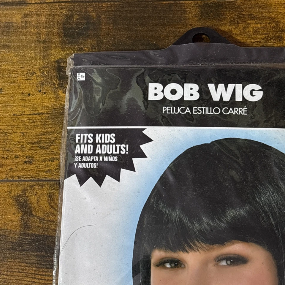 Amscan Black Short Bob Flapper Cosplay Wig Halloween Accessory - Image 2 of 3