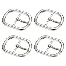 4Pcs 0.94" Single Prong Belt Buckle DIY Oval Center Bar Buckle