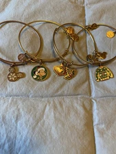 4 Alex & Ani Disney Christmas Mickey Ornament Bracelet Set