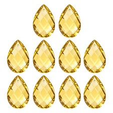 K9 Teardrop Beads, 10 Pack 38mm Grid Beads, Golden Yellow