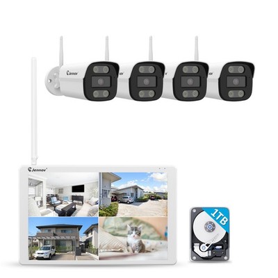 Funk Überwachungskamera Kamera Set Außen 5MP Wifi 10CH 10 Monitor NVR 1TB HDD