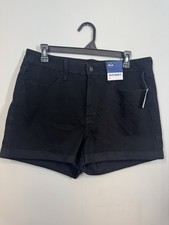 NWT Old Navy High Rise WOW Shorts Womens Sz 12 Black Denim Roll Cuff Cowgirl NEW