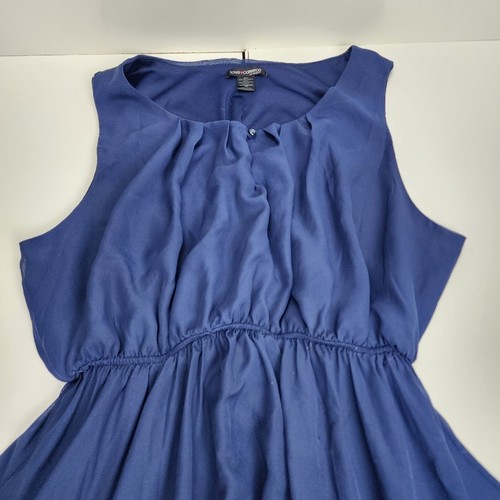 Love Cameron Los Angeles Navy White Tan Color Block Chevron Dip Dress Women's 3X - Picture 2 of 8