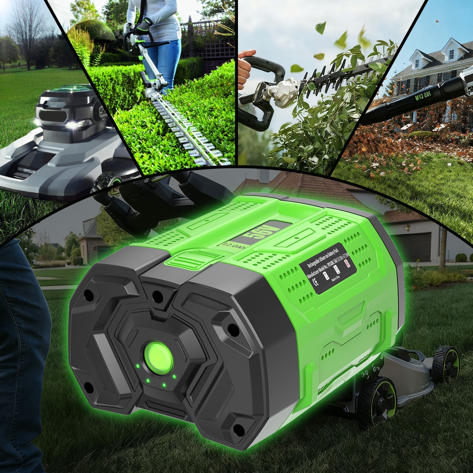 12 Ah Battery For EGO 56V 56Volt BA1400 POWER+ Lithium Ion BA2240 BA2800T BA5600