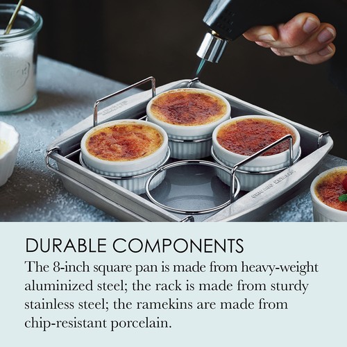 Chicago Metallic Professional 6-Piece Creme Brulee Set with 4 Porcelain Ramek... - Picture 3 of 6