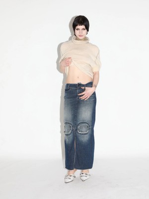Toga Archives Patchwork Strick Top Rollkragen Tüll Panel XS