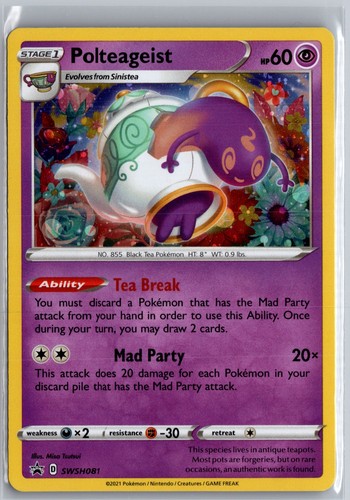 Polteageist SWSH081 Holo Promo Sword & Shield Promo Pokemon Near Mint