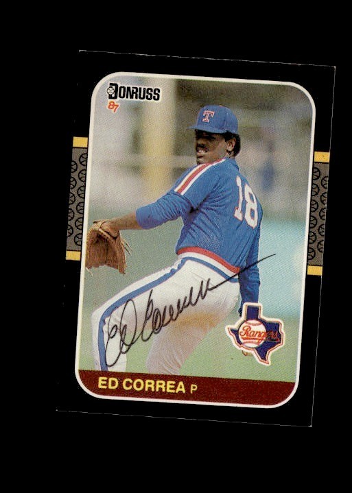 Ed Correa 1987 Donruss Rangers authentic autographed card