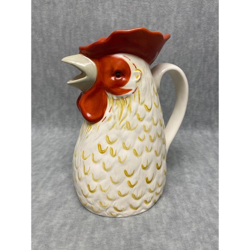 Threshold Stoneware Rooster Pitcher Farmhouse Kitchen Decor Ceramic Chicken - Picture 2 of 6