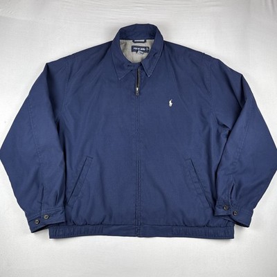 Vintage Polo Golf Ralph Lauren Jacket Mens XL Blue Harrington Full Zip