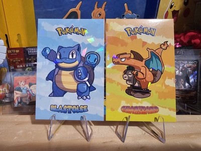 Pokemon Electric Pika Card Database - Derpy Blastoise & Charizard Set - Lot Of 2