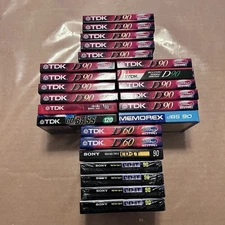 (24) Sony CD-IT TDK D90 Memorex Blank Cassette Tape Lot & Bonus Sealed Brand New