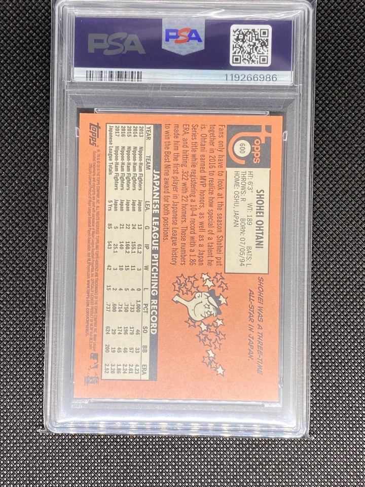 2018 Topps Heritage - Shohei Ohtani #600 Rookie Card - PSA 8 Angels Dodgers RC - Image 2 of 2
