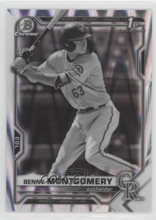 2021 Bowman Draft Chrome Black & White RayWave Refractor Benny Montgomery 14xb