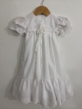 Vtg Alexis White Eyelet Christening Gown Baby Girl 3 Months