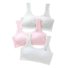 3 PACK KIDS GIRLS BRA WITH PADDED UNDERWARE COTTON CROP TOPS SPORT TEENAGES