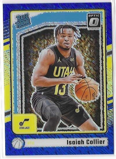 ISAIAH COLLIER 2024-25 Donruss Optic Blue Shimmer Rated Rookie (22/75) RC #295