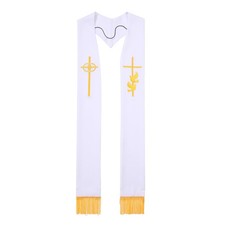 Pastor Wedding Stole with Embroidery Cross/Dove 94 /98" for Clergy Stole wit...