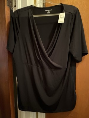 Classic LANE BRYANT Sz 22/24 Short Sleeve Black Top NEW WITH TAGS Orig. $39.95