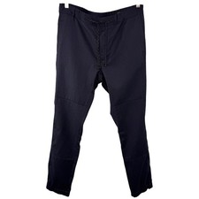 MARC JACOBS Italy Navy Blue Wool Pants Drawstring Mid-Rise Straight Leg Size 46