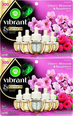 10 Air Wick Plug-In Oil Warmer Refills Cherry Blossom & Raspberry Air Freshener