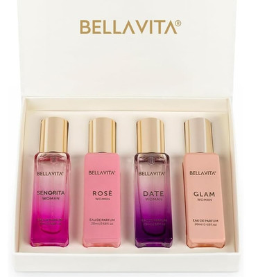 Bellavita Luxury Women's Perfume Gift Set w/ Rose, Senorita, Date, and Glam 80ml