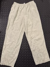 Jones New York 100 Linen Pull-On Pants Sz L Vintage Ivory Minimalist Office
