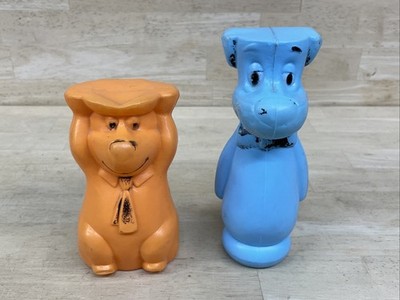 Vintage 1960s Yogi Bear & Huckleberry Hound plastic figures Hana Barbara Cartoon