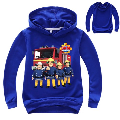 Fireman Sam Long Sleeve Sweatshirt Firefighter Clothes Boys Hoodies Coat Tops - Picture 37 of 45