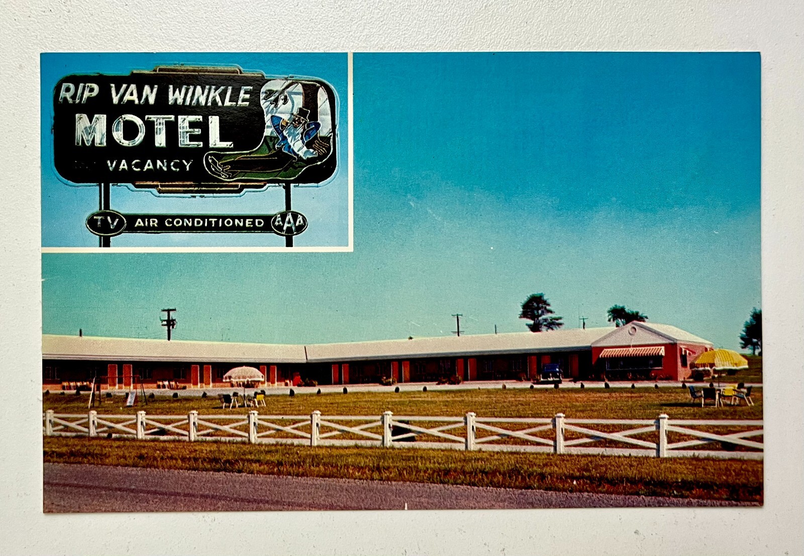 1955 Rip Van Winkle Hotel Warrenton Virginia US 15 17 29 Vintage Motel Postcard