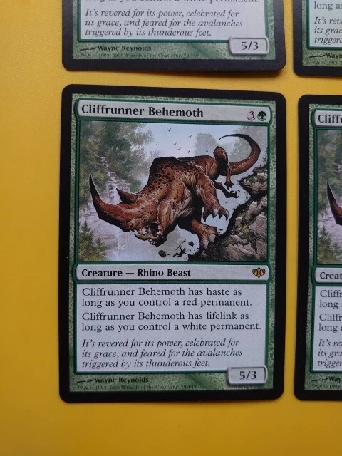 Cliffrunner Behemoth playset 4 Magic the Gathering Card.Rare Rhine Beast Conflux - Image 3 of 4
