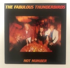 * JIMMIE VAUGHAN * signed vinyl album * FABULOUS THUNDERBIRDS * HOT NUMBER * 1