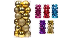 24pk Mini Assorted Shatterproof Ornaments