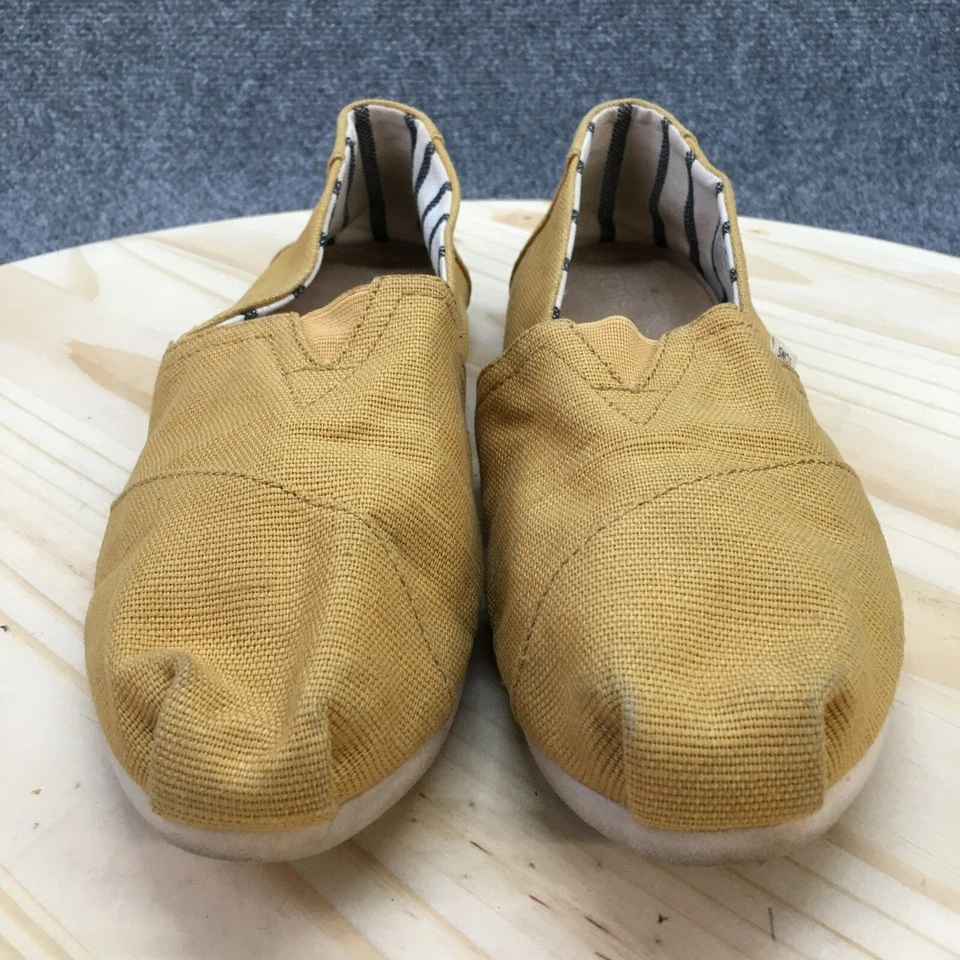 Sapatos femininos Toms 10 clássicos herança chinelo tecido dourado conforto 10015441 - Imagem 4 de 4