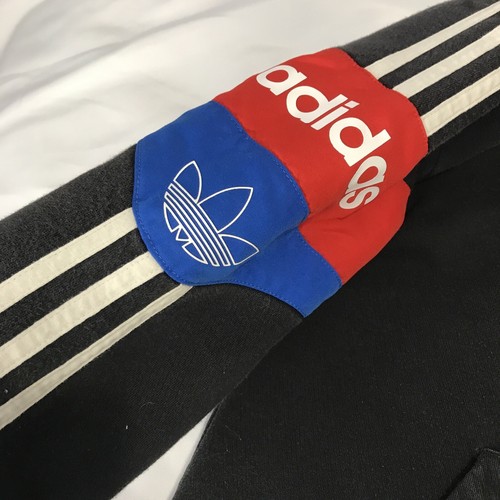 Adidas Originals Boys Black Graphic Color Block Hoodie 13-14Y Large 3 Stripes - Picture 3 of 8