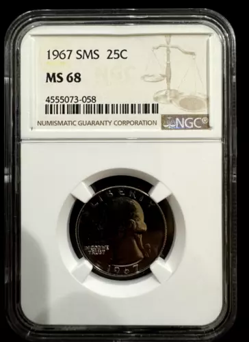 1967 SMS Special Mint Set Washington Quarter NGC MS68