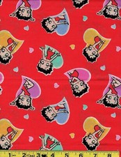 RARE BETTY BOOP HEARTS ON RED - BTFQ - 18"X22"