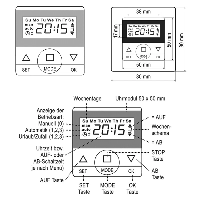 Zeitschaltuhr für Busch-Jäger Reflex Si/Linear/Duro 2000/alpha nea + exclusive - Bild 3 von 4
