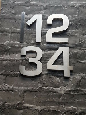 4'''' oder 6'''' Modernes Haus/Haustür Nummern gebürstet Edelstahl - aufkleben