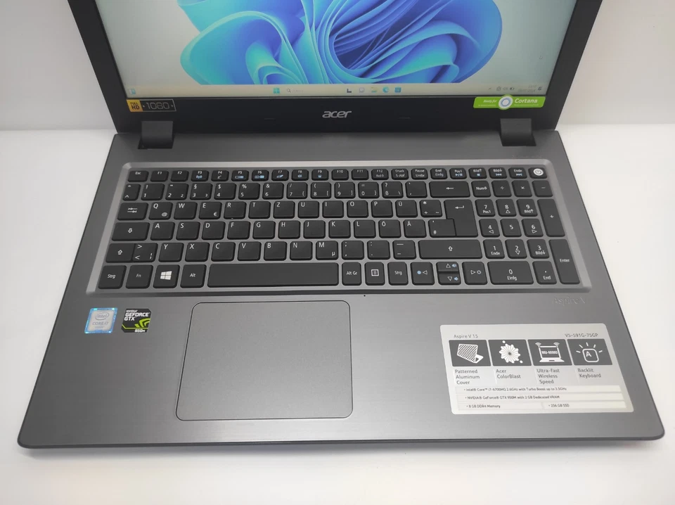 NOTEBOOK ACER ASPIRE V5-591G INTEL CORE i7-6700HQ 8GB RAM 256GB SSD WIFI WEBCAM - Bild 2 von 4