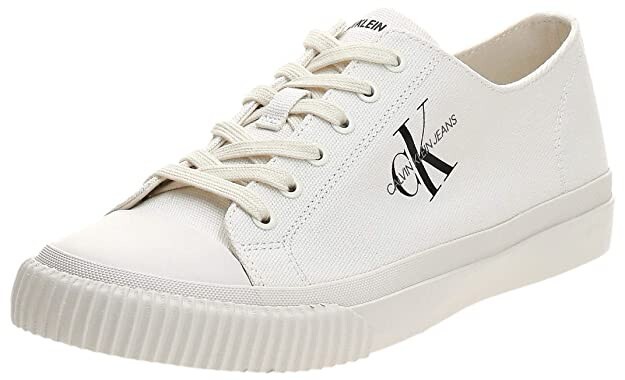 CK Jeans Men's ICARO Shoe, Bright White Canvas Size M US