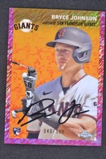 Bryce Johnson 2023 Topps Chrome Platinum Anniversary /100 Cream/Fuchsia Lava RC