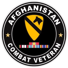 Afghanistan Combat Veteran Bumper Sticker Military Vinyl Soldier Decal 5"