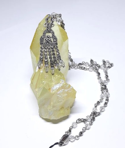 JUDITH JACK 925 Silver Vintage Beaded Marcasite Necklace - 第 8/10 張圖片
