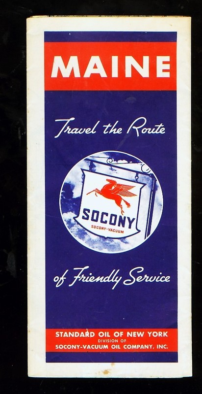 1948 Socony Maine foldout travel map