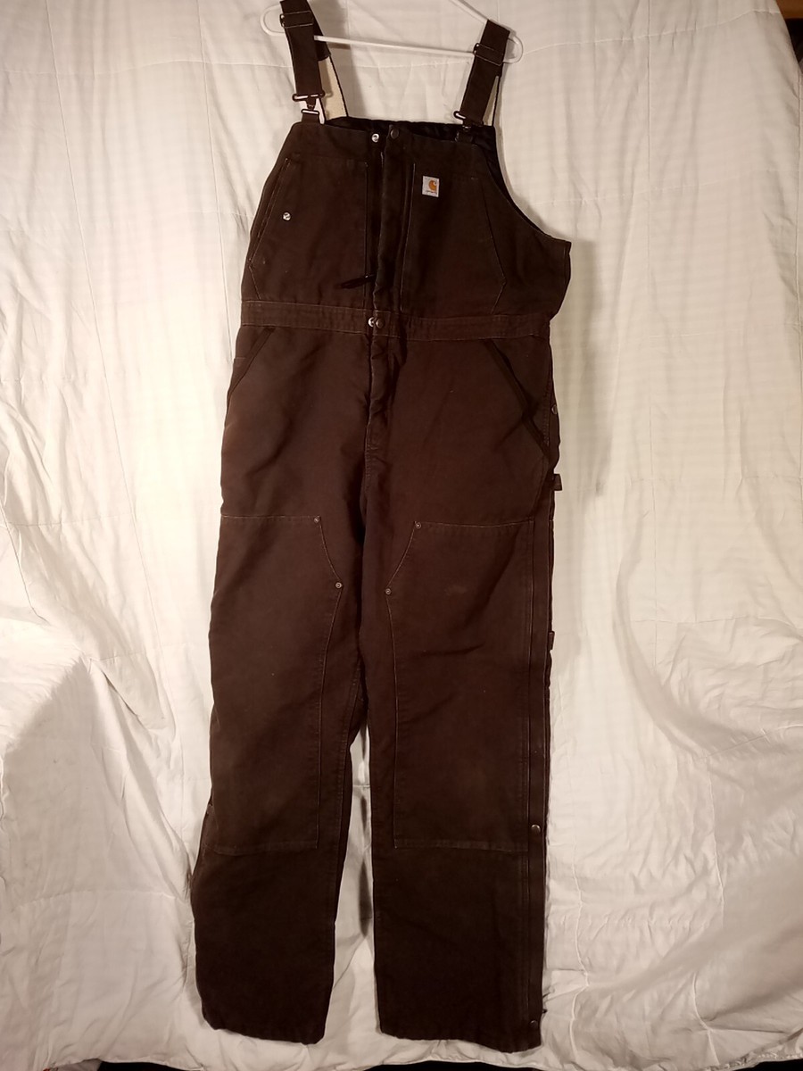 Carhartt mens/womens insulated bib overalls 14806 double knee