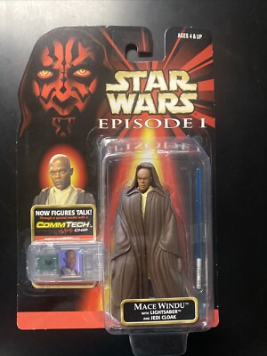 Star Wars 1998 - Mace Windu with Commtech Chip - Hasbro New Unopened Sealed VTG