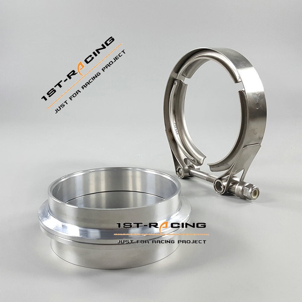 76mm 3" inch Aluminum Flanges+Stainless Steel 304 Clamp V Band Kit Universal New