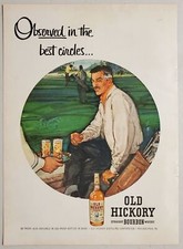 1955 Print Ad Old Hickory Bourbon Whiskey Golfers Enjoy a Sip