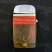 Vintage Scripto Vu-Lighter with  Fly Fishing Lure Fish Hook Red Band